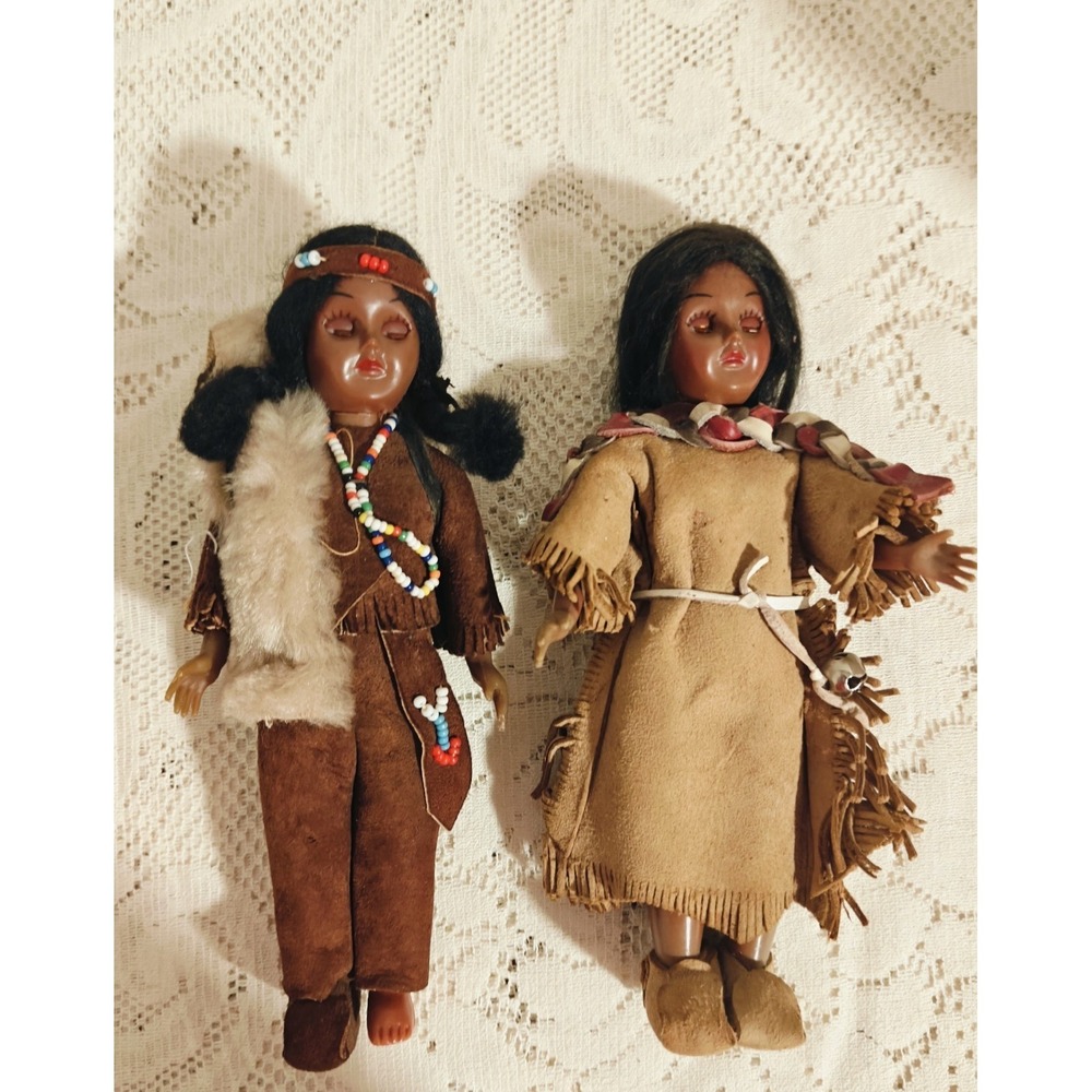 Lot Of Two Vintage Carlson Native American Dolls